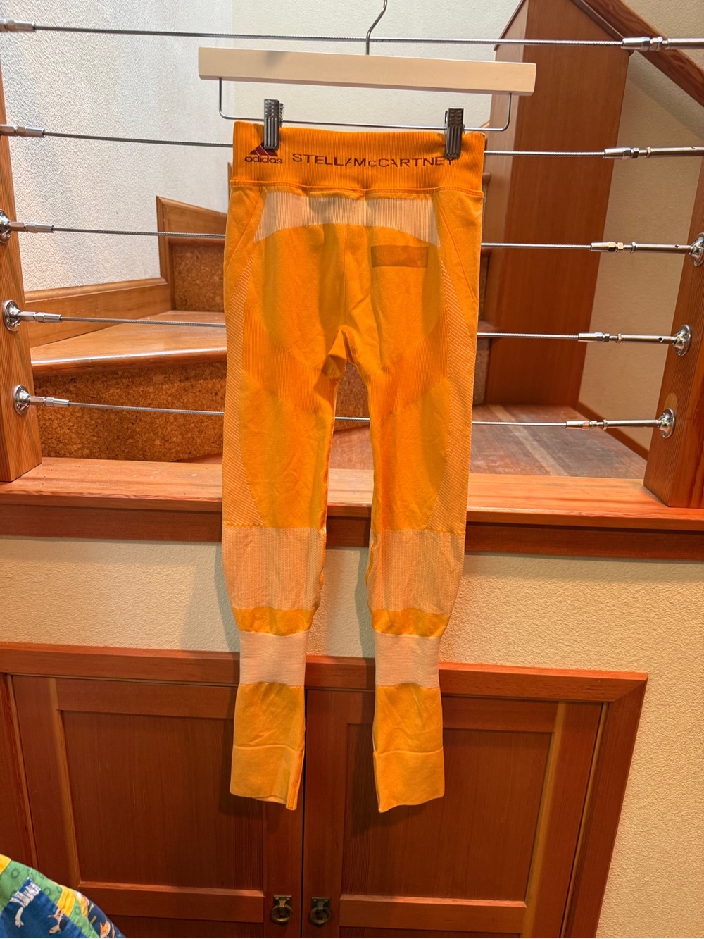 Adidas by Stella McCartney Seamless Knit Compression Leggings Orange Size S